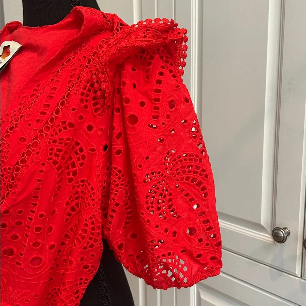 NWT! FARM Rio Red Eyelet Romper - Picture 6 of 11